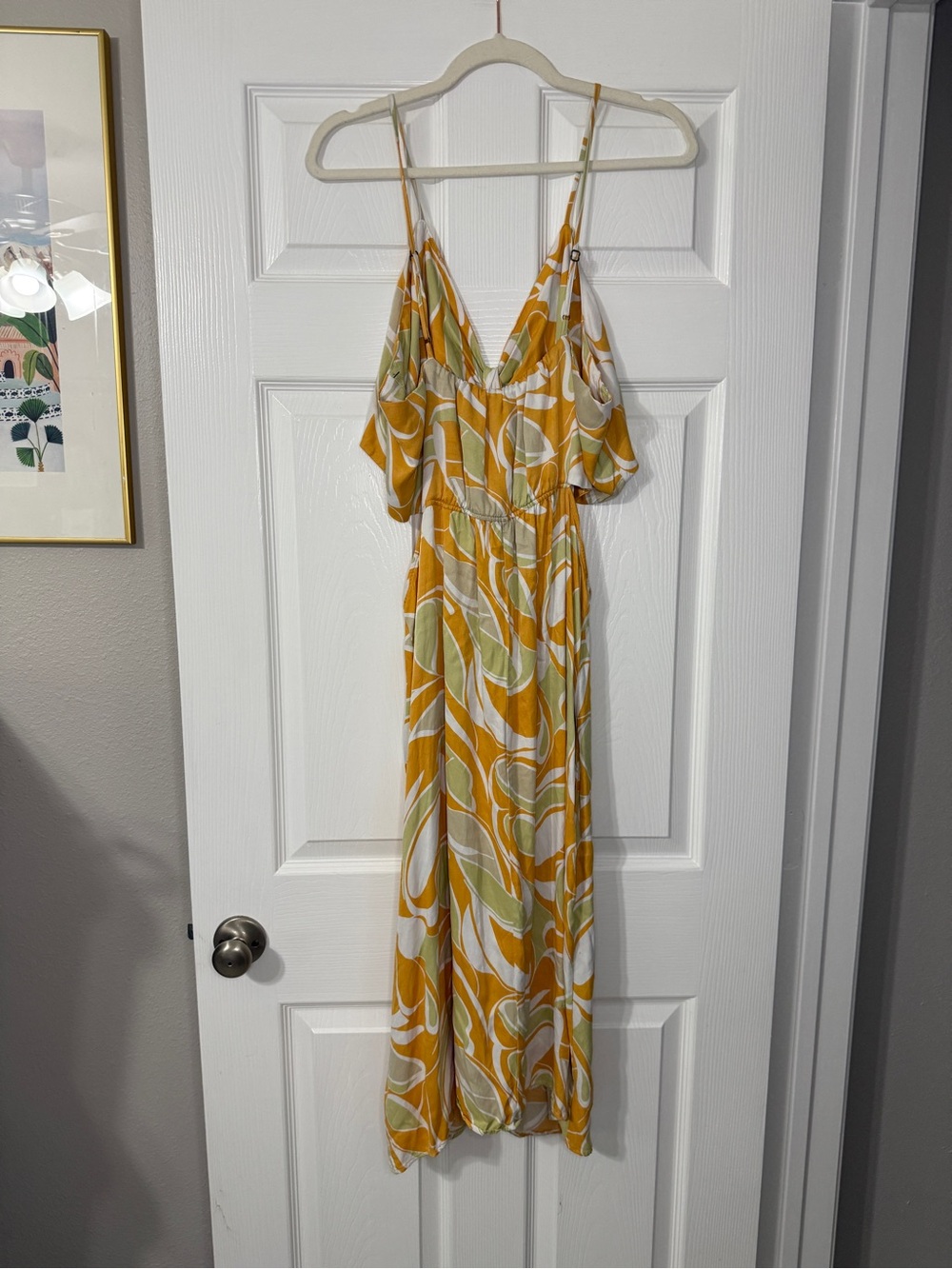 Anthropologie Cutout Printed Slip Midi Dress Size 2X - Picture 6 of 8
